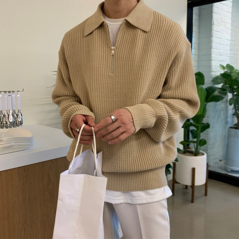 TEXTURED ZIP SWEATER FOR MEN