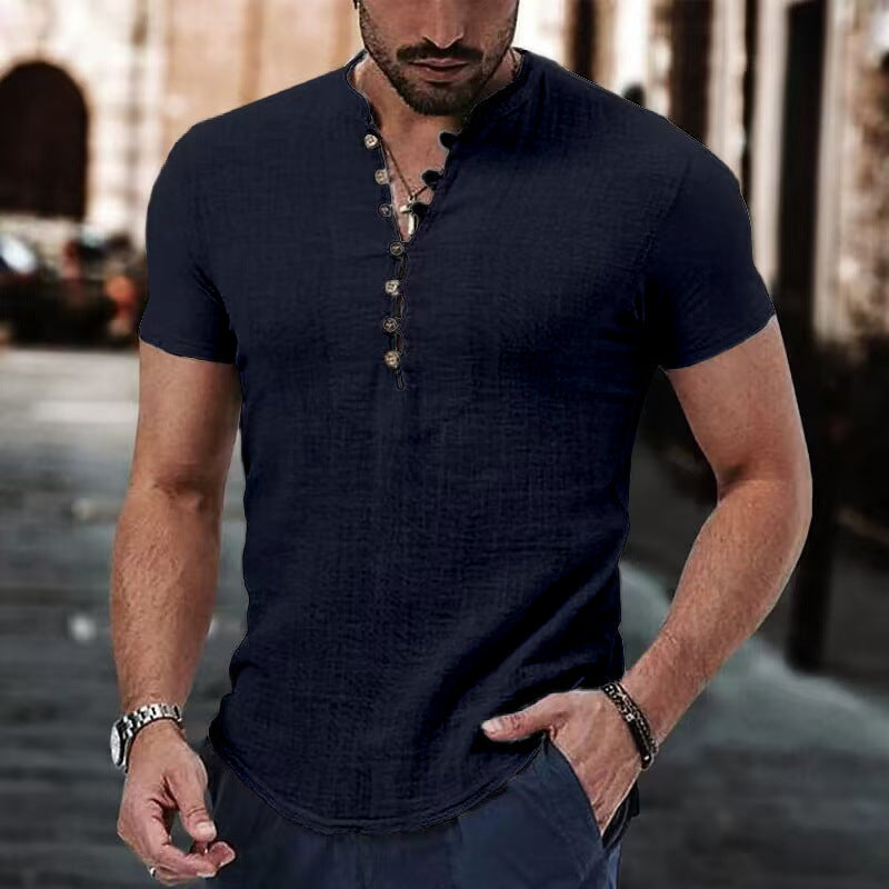 COTTON  MAO COLLAR SHIRT FOR MEN