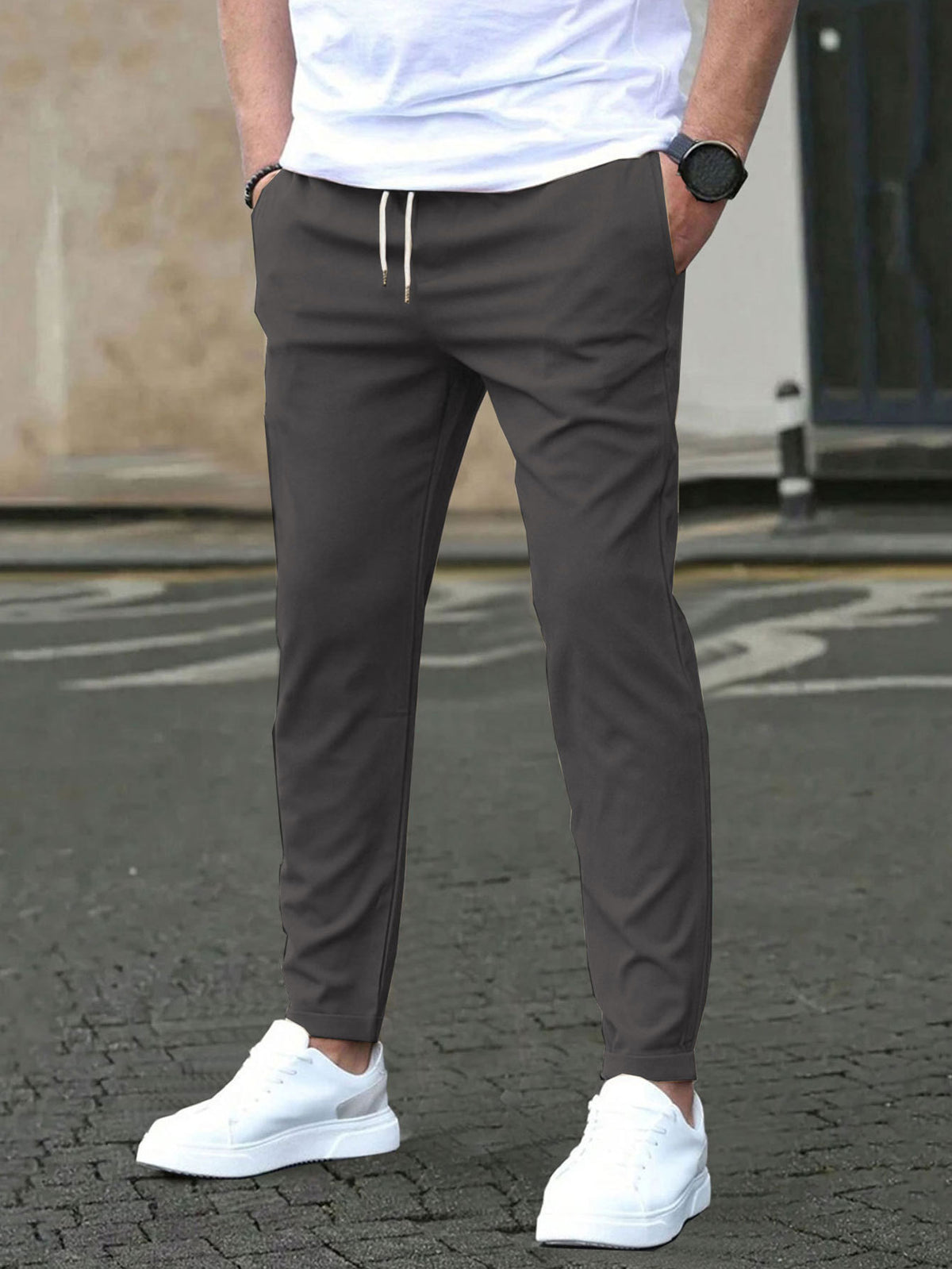 MODERN FIT STRETCH TROUSERS FOR MEN
