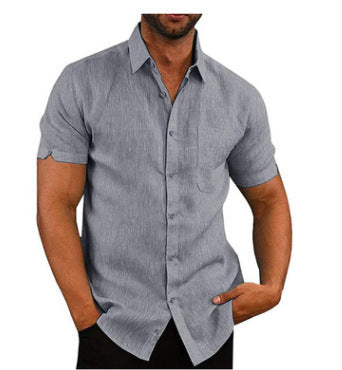 LAPEL LINEN SHIRT FOR MEN