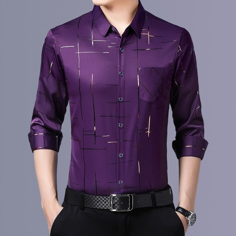 GEOMETRIC BUTTON SHIRT FOR MEN