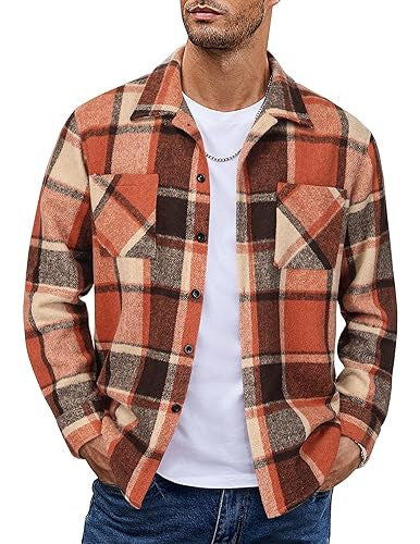 PLAID SHIRT JACKET FOR MEN