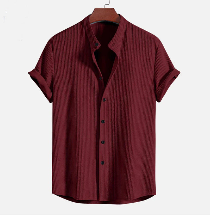 TEXTURED BUTTON FRONT SHIRT FOR MEN