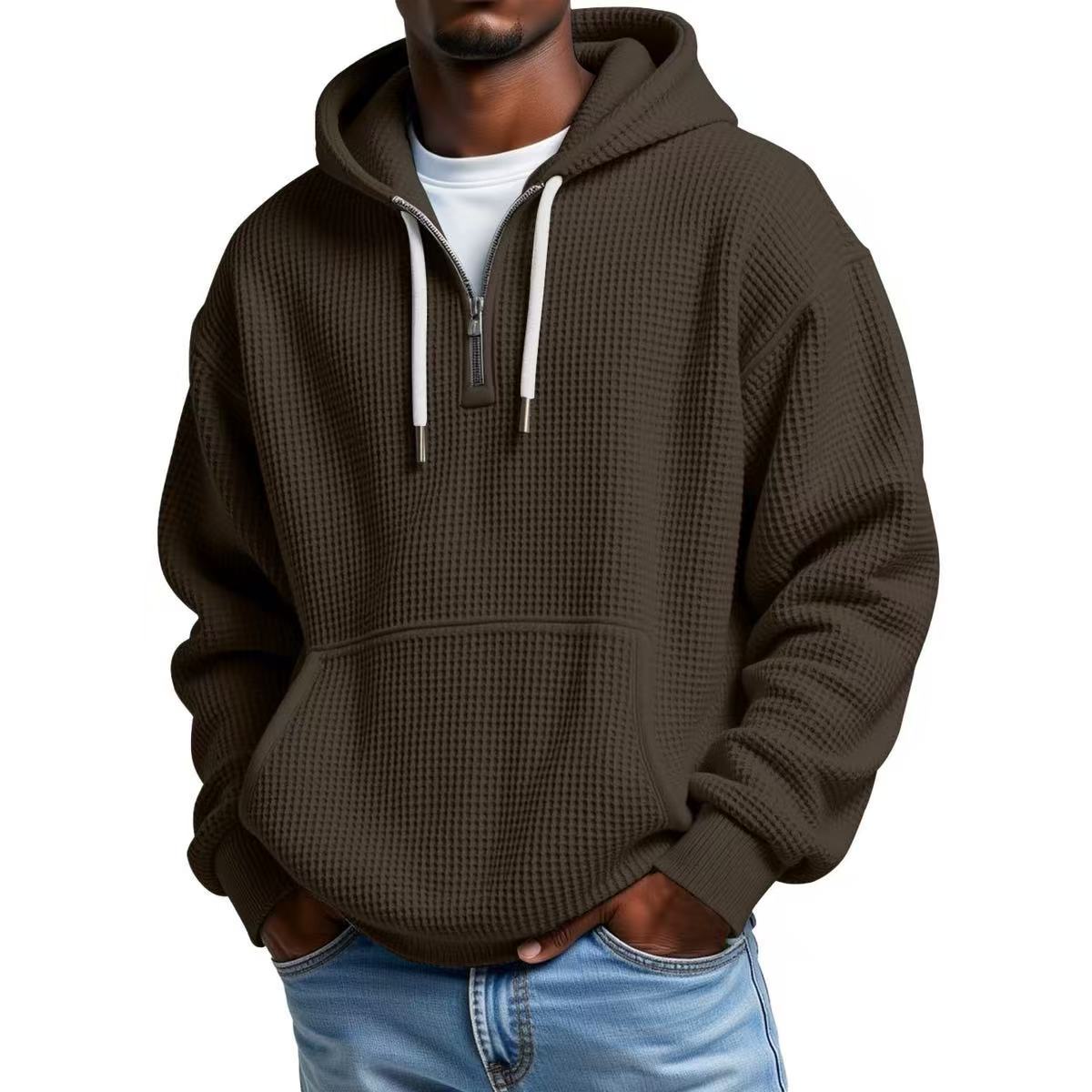 WAFFLE KNIT HOODIE FOR MEN