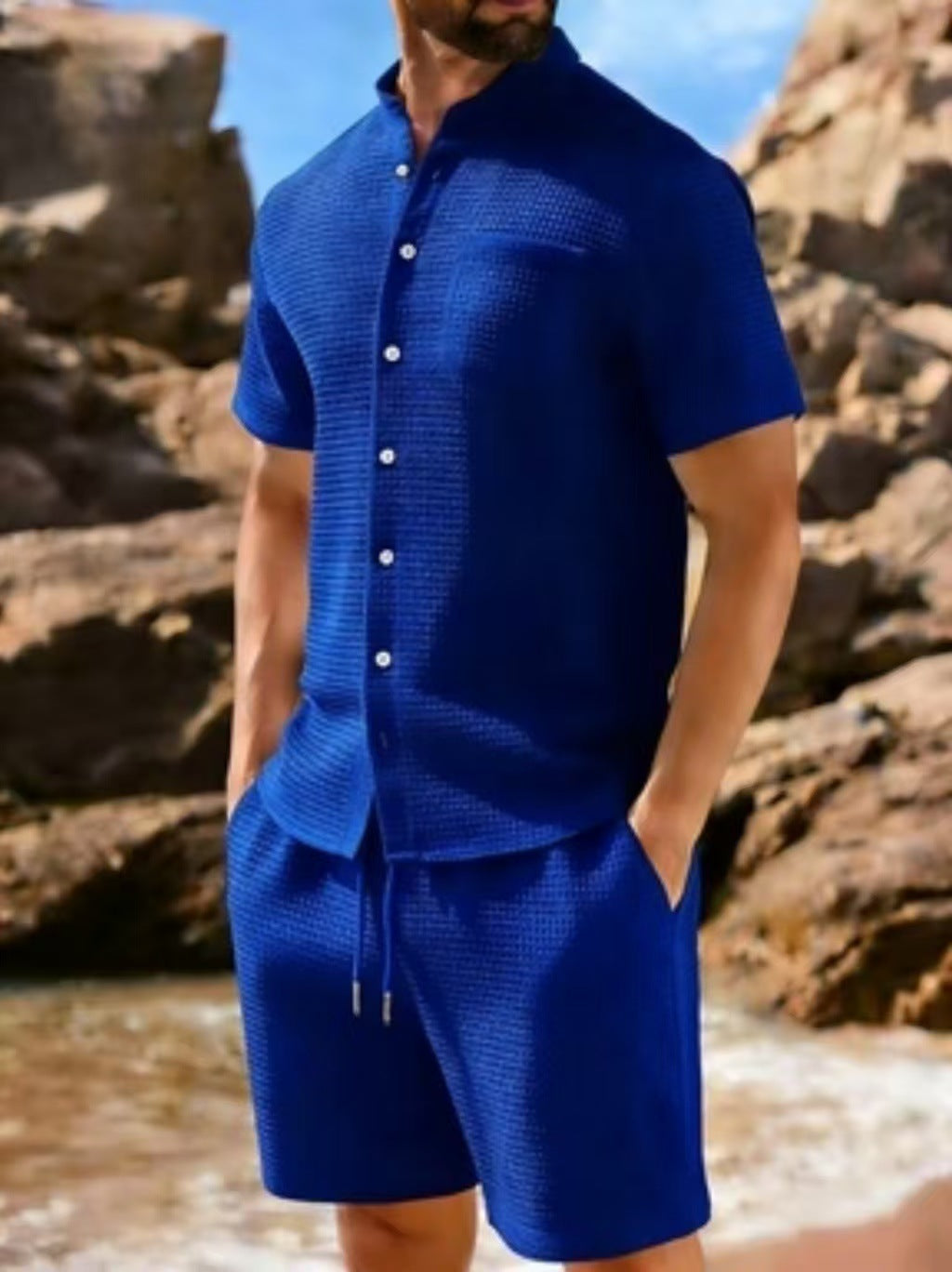 WAFFLE KNIT COORDS FOR MEN
