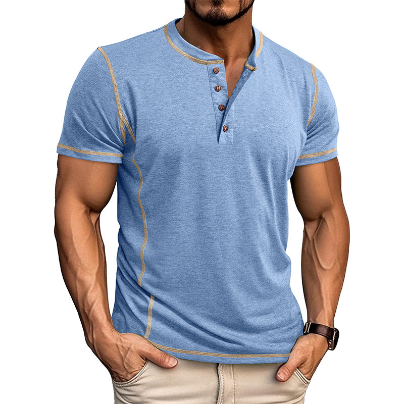 BUTTON HENLEY T-SHIRT FOR MEN