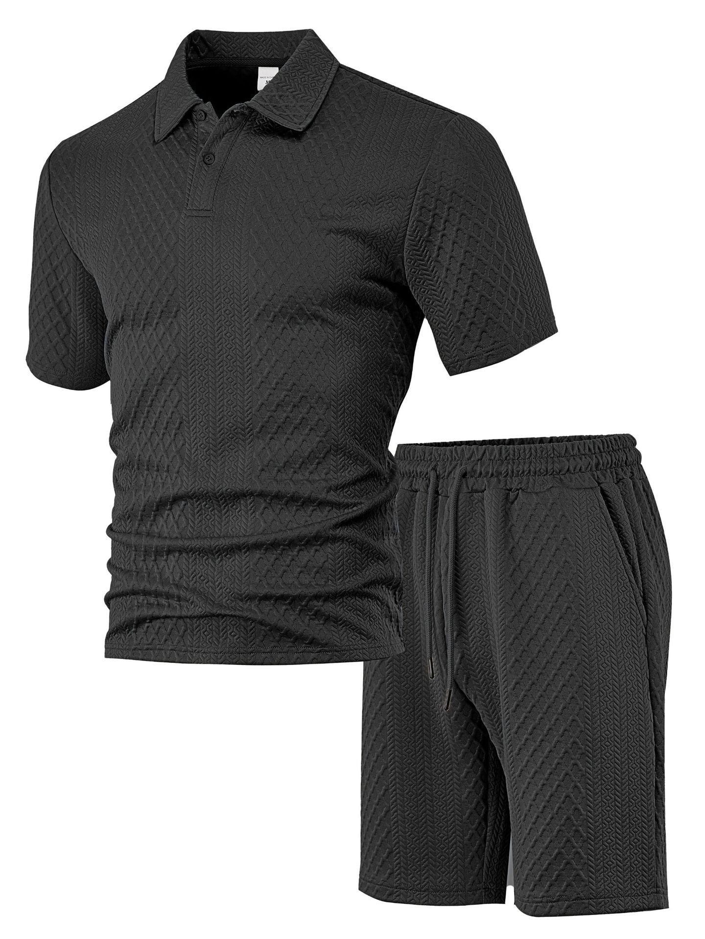 TEXTURED POLO SET FOR MEN