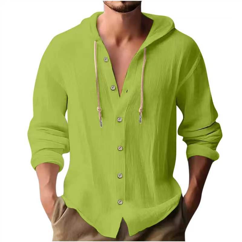 HOODED LONG SLEEVE SHIRT FOR MEN