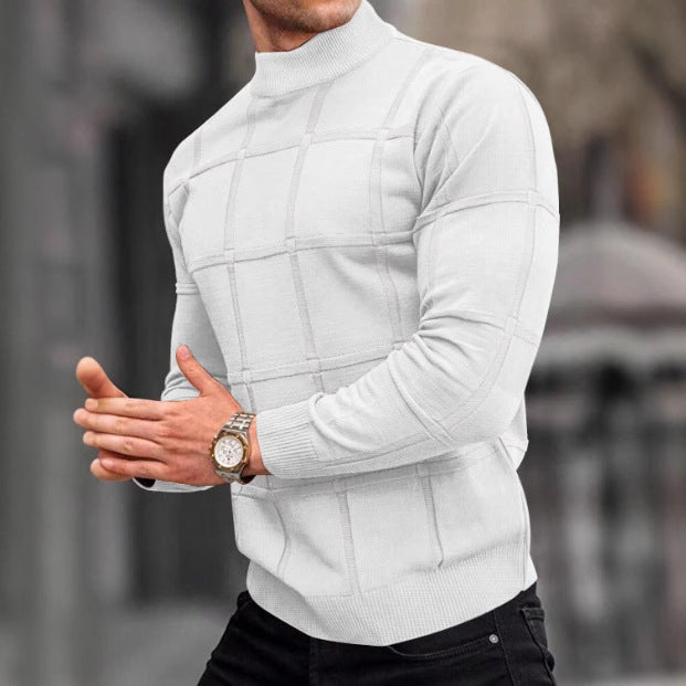 STAND COLLAR KNIT SWEATER FOR MEN