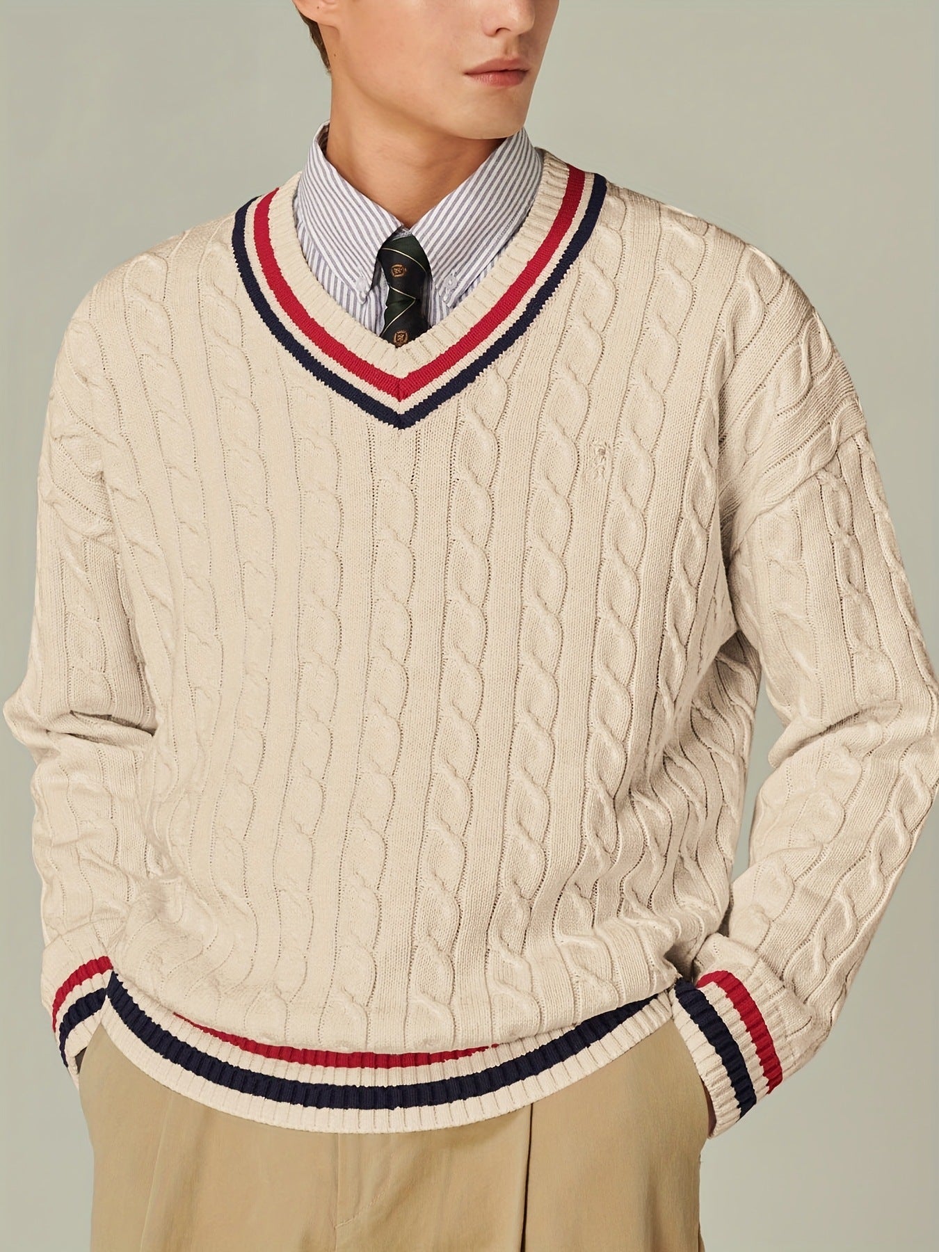 PREPPY V-NECK SWEATER FOR MEN