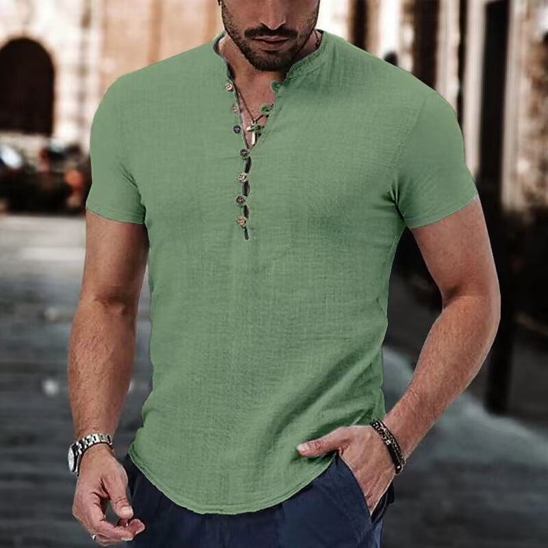 COTTON  MAO COLLAR SHIRT FOR MEN