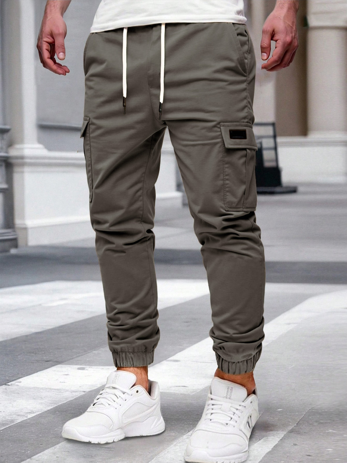MID WAIST CARGO TROUSERS FOR MEN