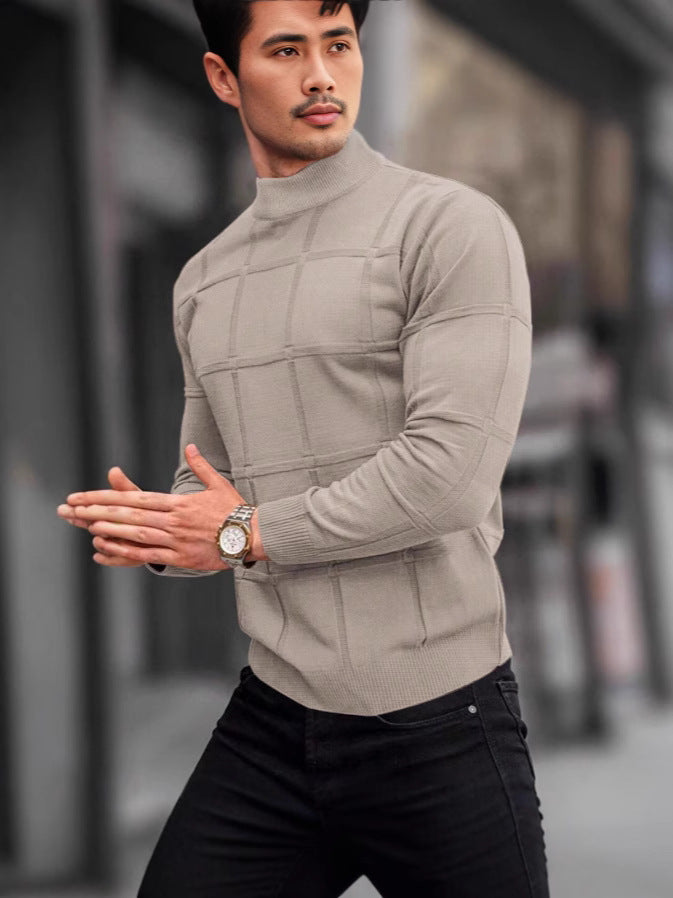 STAND COLLAR KNIT SWEATER FOR MEN