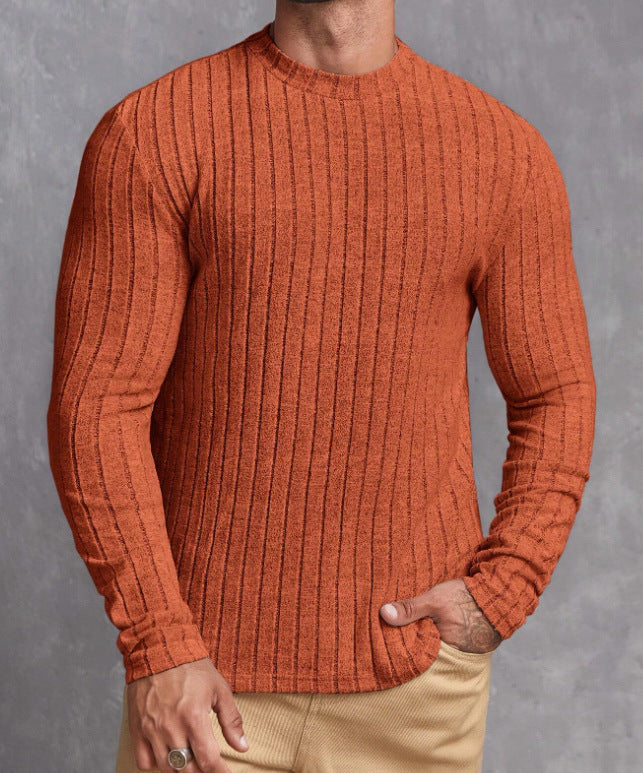 STRIPED RIB-KNIT SWEATER FOR MEN