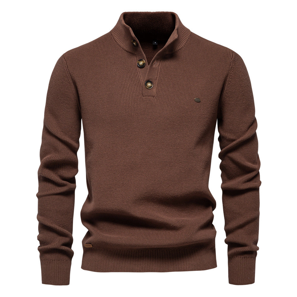 TEXTURED COTTON SWEATER FOR MEN