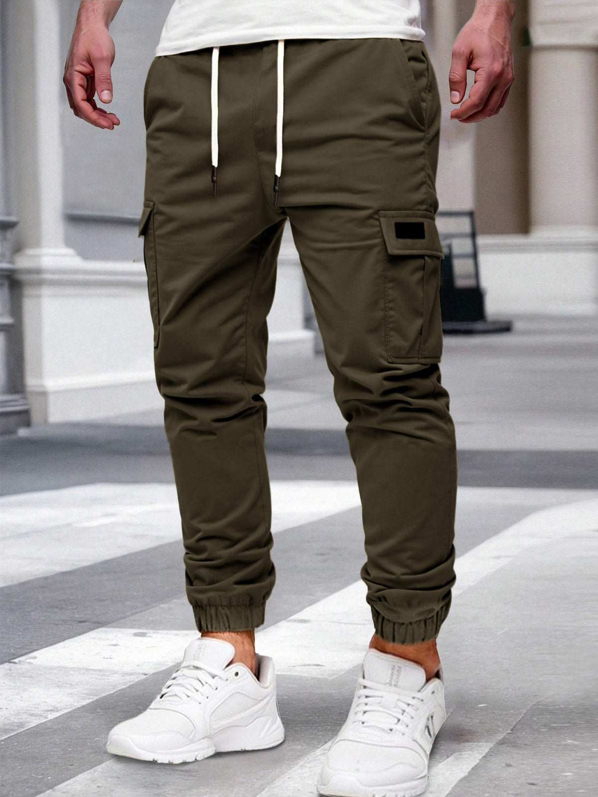 MID WAIST CARGO TROUSERS FOR MEN
