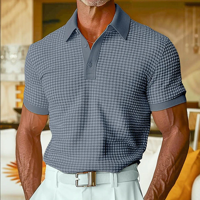 CHECKED TEXTURED POLO FOR MEN