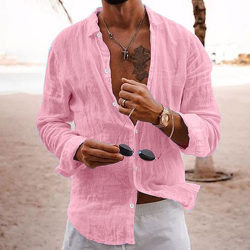 COTTON HENLEY SHIRT FOR MEN