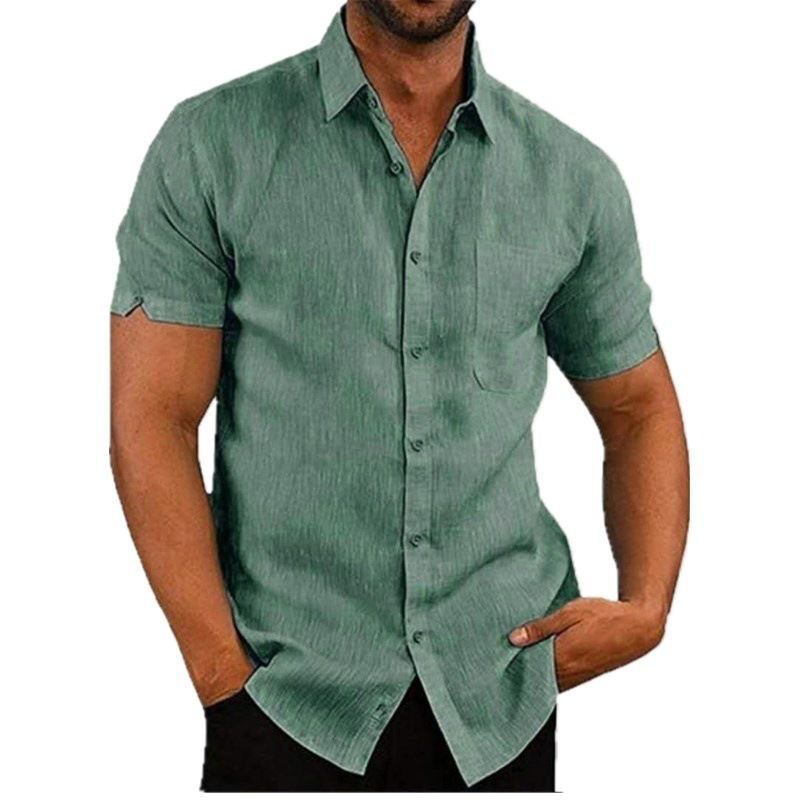 LAPEL LINEN SHIRT FOR MEN