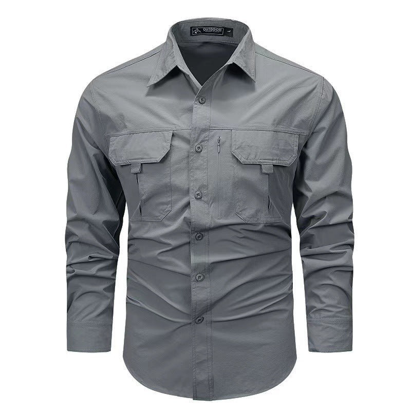 LONG SLEEVE CARGO SHIRT FOR MEN