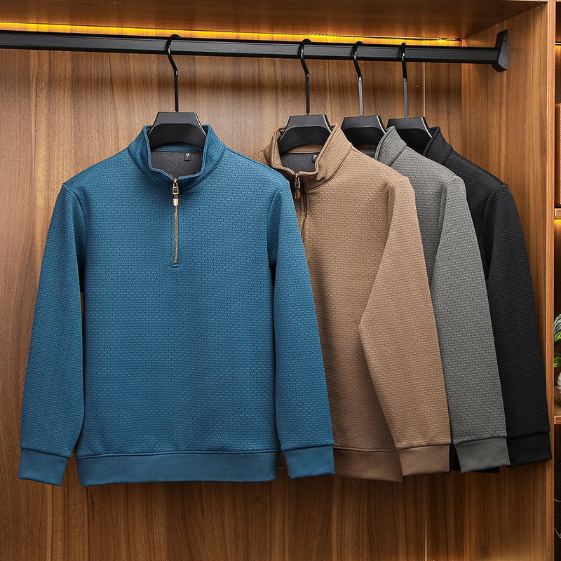 SILK QUARTER ZIP PULLOVER FOR MEN