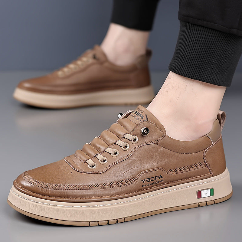 LEATHER CUSHIONED SNEAKERS FOR MEN