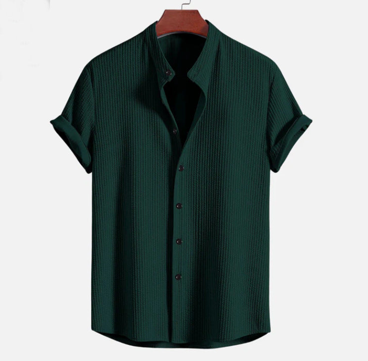 TEXTURED BUTTON FRONT SHIRT FOR MEN