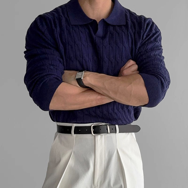 LOOSE POLO SWEATER FOR MEN