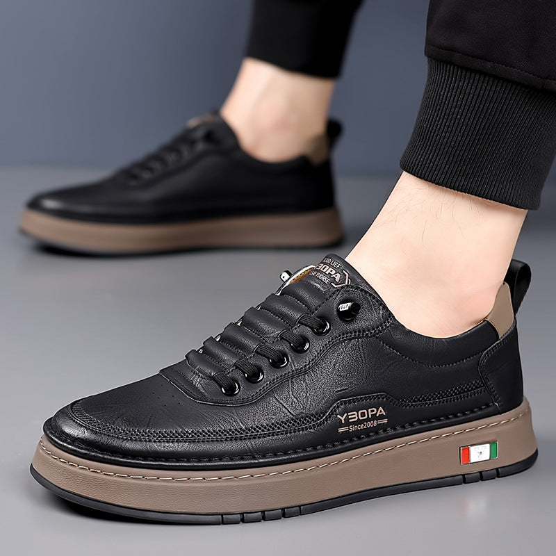 LEATHER CUSHIONED SNEAKERS FOR MEN