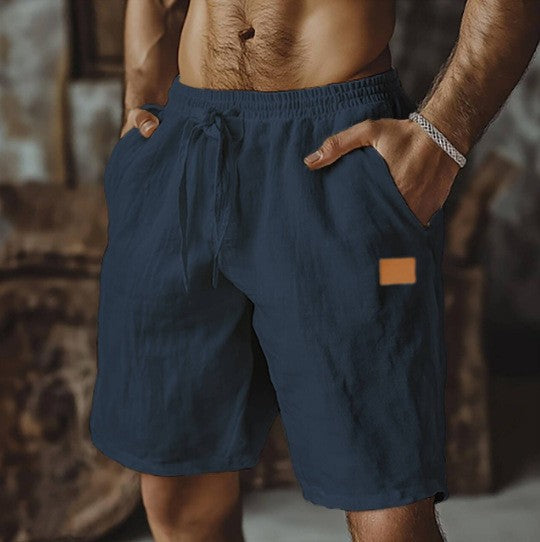 WOVEN LINEN SHORTS FOR MEN
