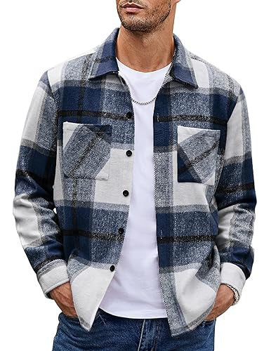 PLAID SHIRT JACKET FOR MEN