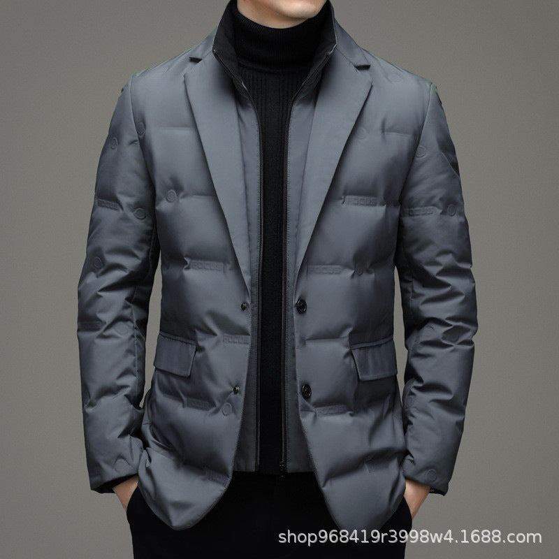 QUILTED DOWN BLAZER JACKET FOR MEN