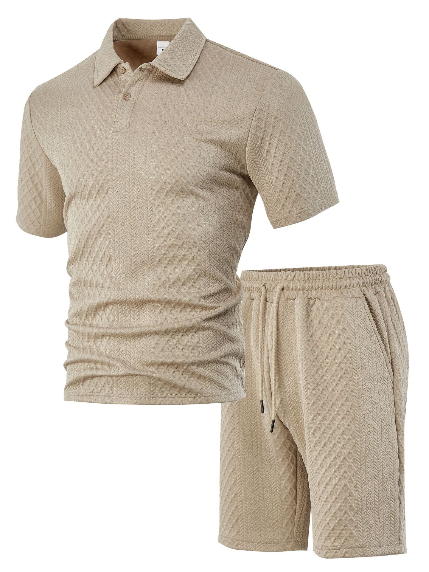 TEXTURED POLO SET FOR MEN