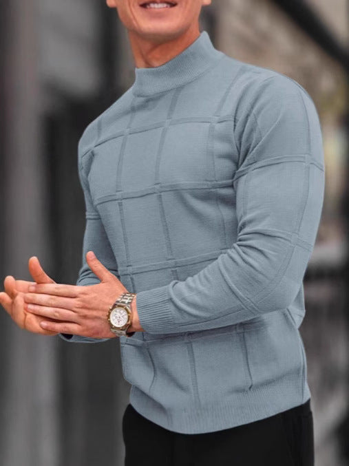 STAND COLLAR KNIT SWEATER FOR MEN