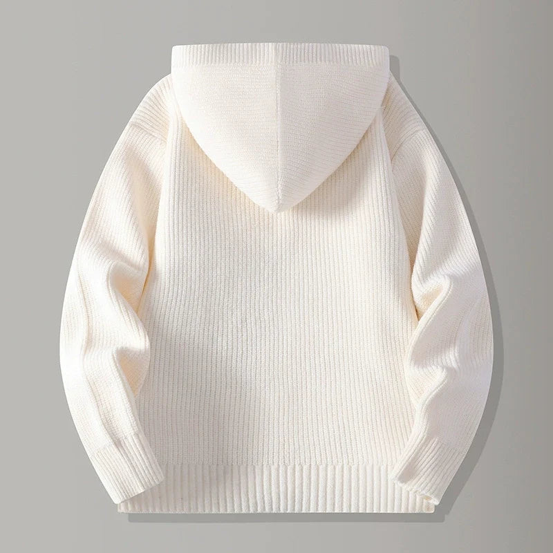 HOODED TEXTURED CARDIGAN FOR MEN