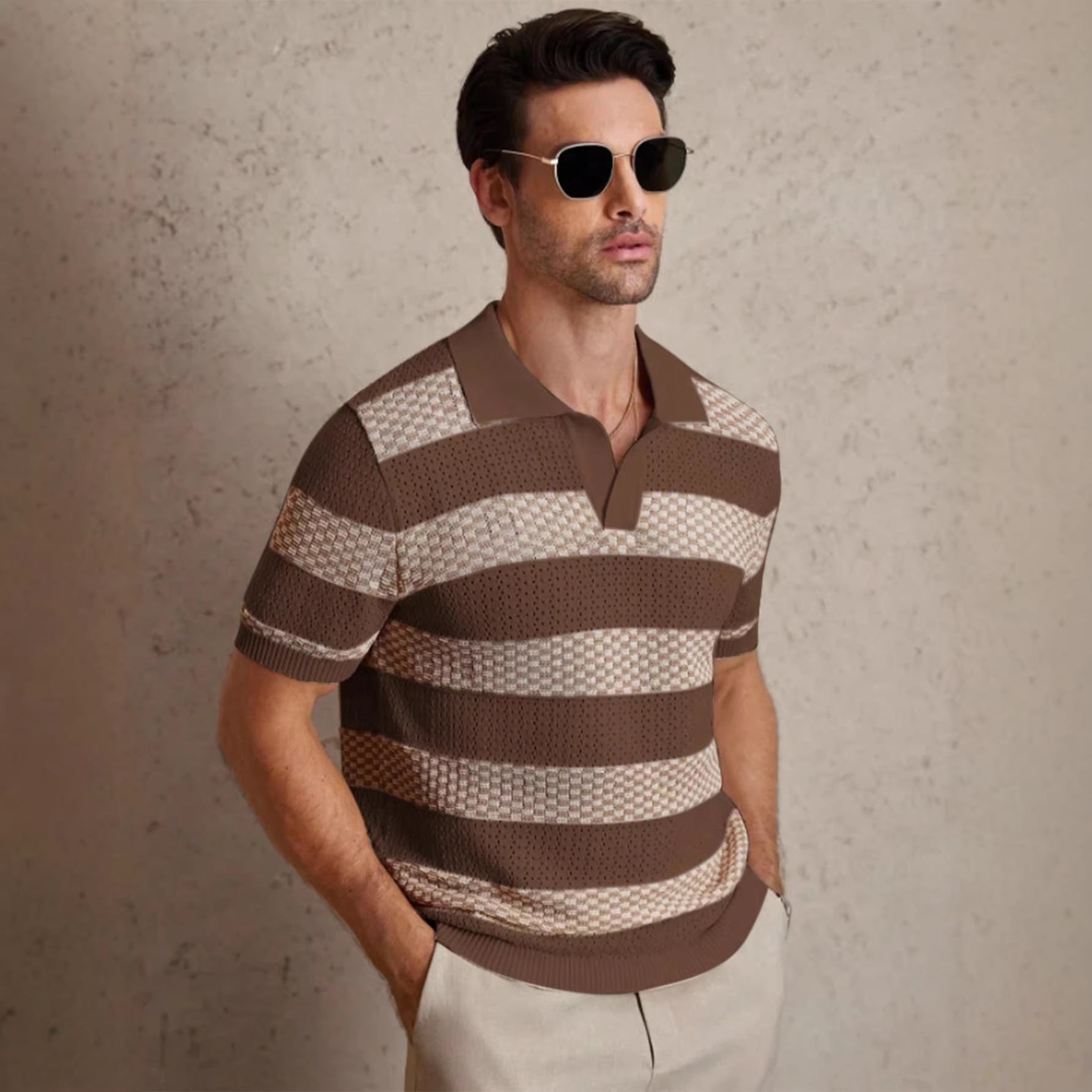 TEXTURED STRIPED SHIRT FOR MEN