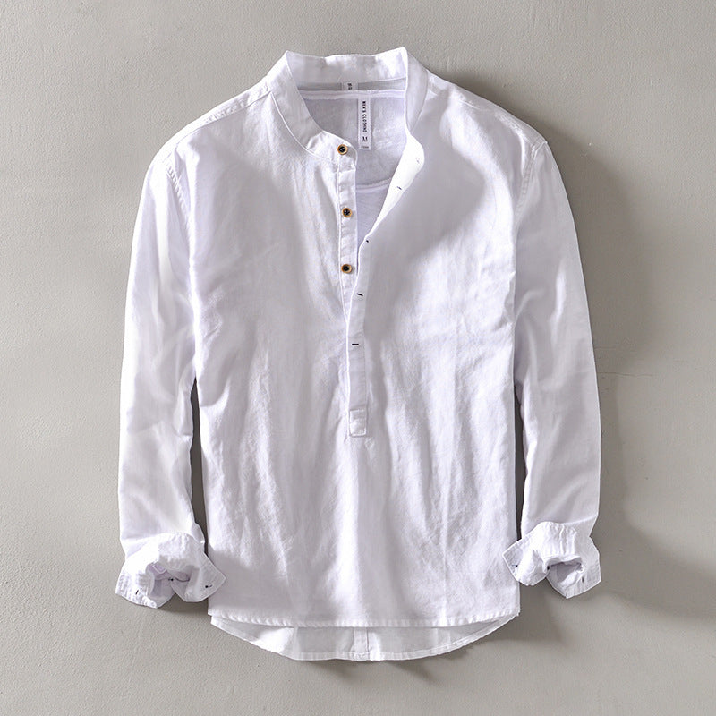 RELAXED STAND COLLAR SHIRT FOR MEN