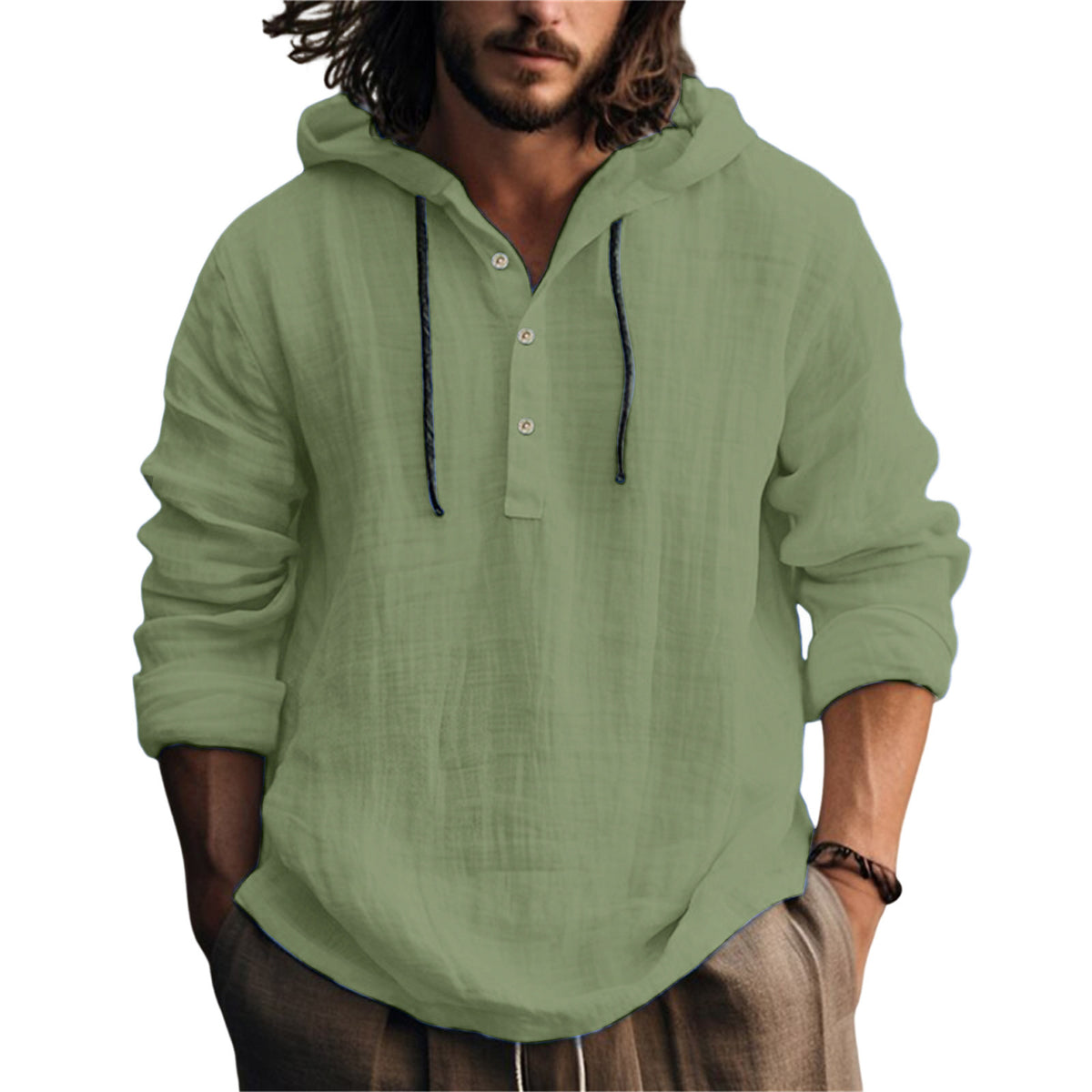 RELAXED HENLEY SHIRT FOR MEN