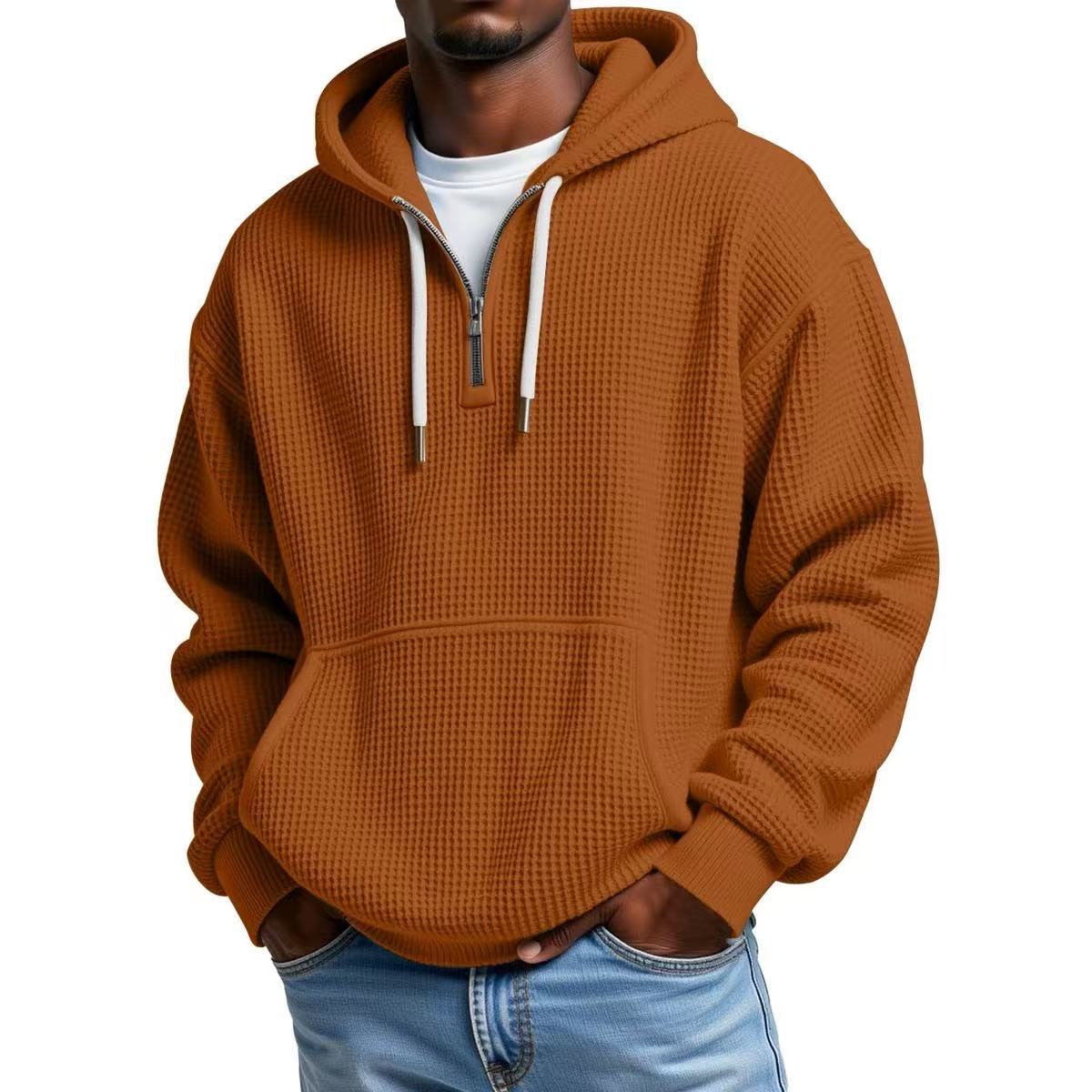 WAFFLE KNIT HOODIE FOR MEN