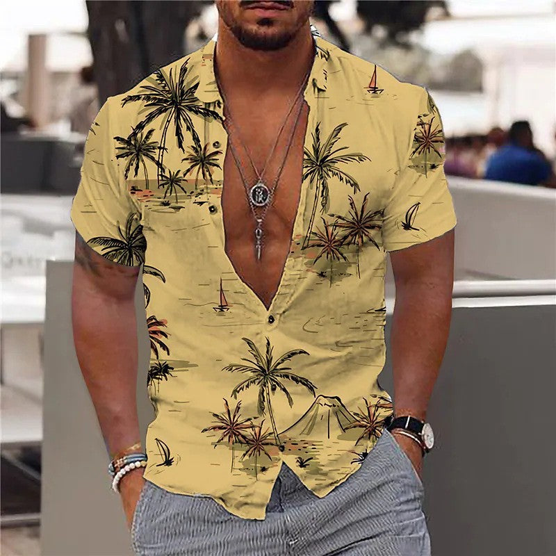 TROPICAL LAPEL SHIRT FOR MEN