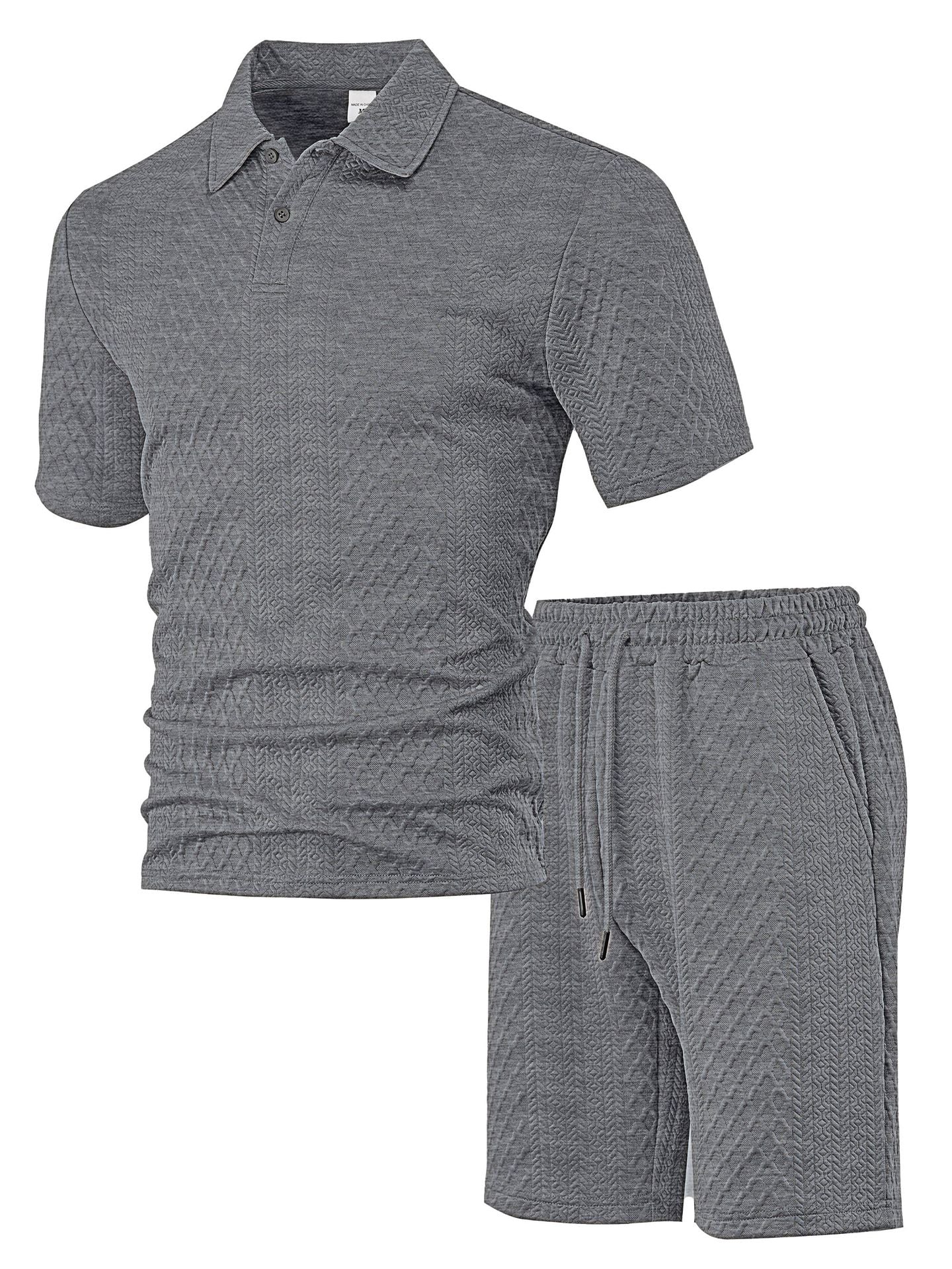 TEXTURED POLO SET FOR MEN