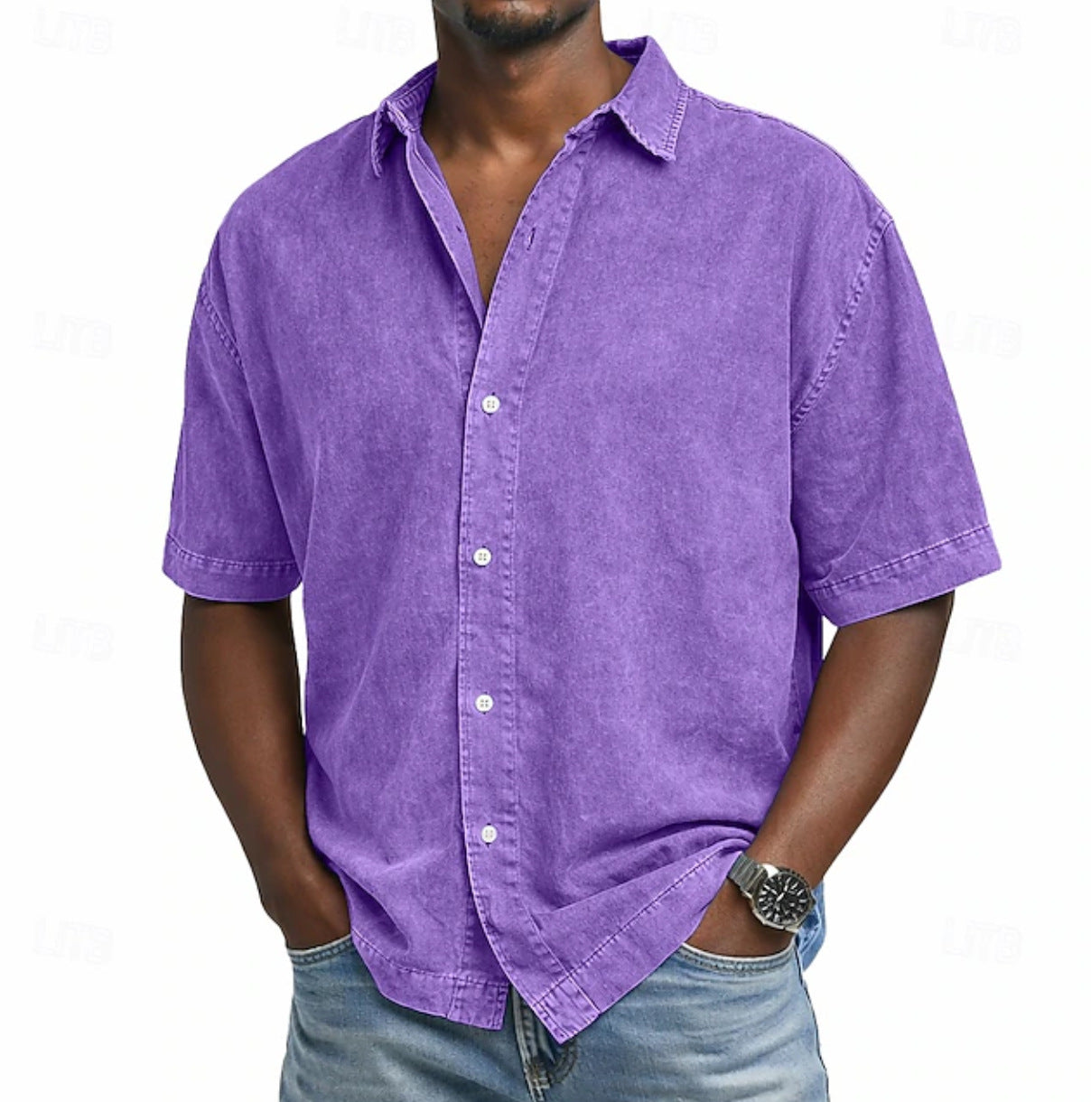 ACID WASH COTTON SHIRT FOR MEN