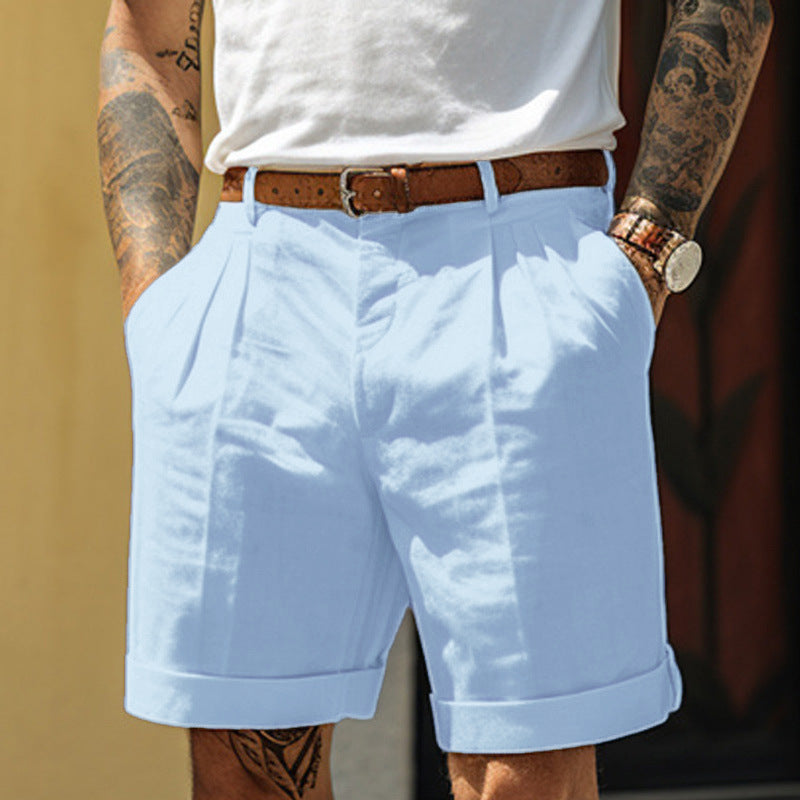PLEATED SHORT TROUSERS FOR MEN
