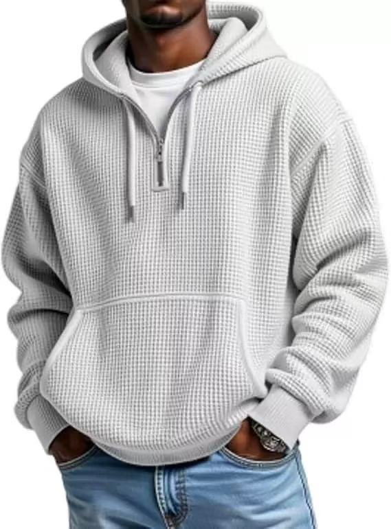 WAFFLE KNIT HOODIE FOR MEN
