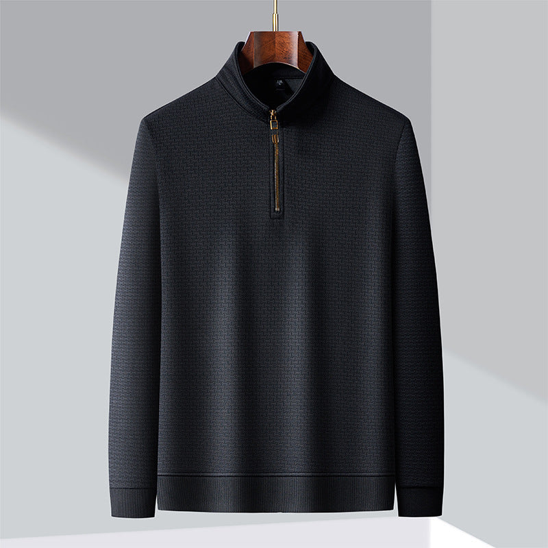 SILK QUARTER ZIP PULLOVER FOR MEN