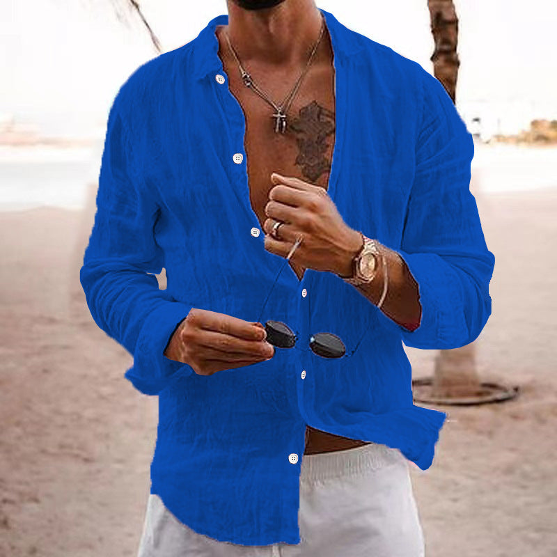 COTTON HENLEY SHIRT FOR MEN