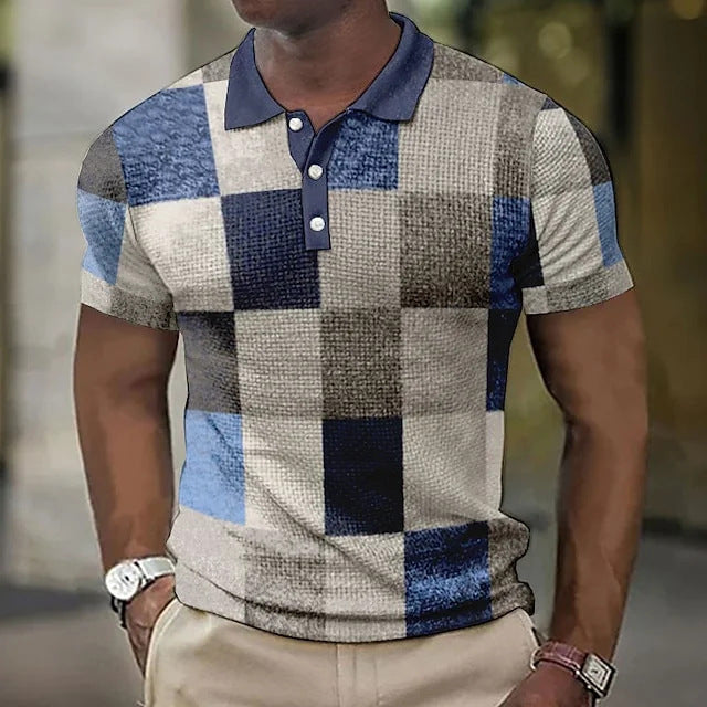 CHECKERED POLO SHIRT FOR MEN