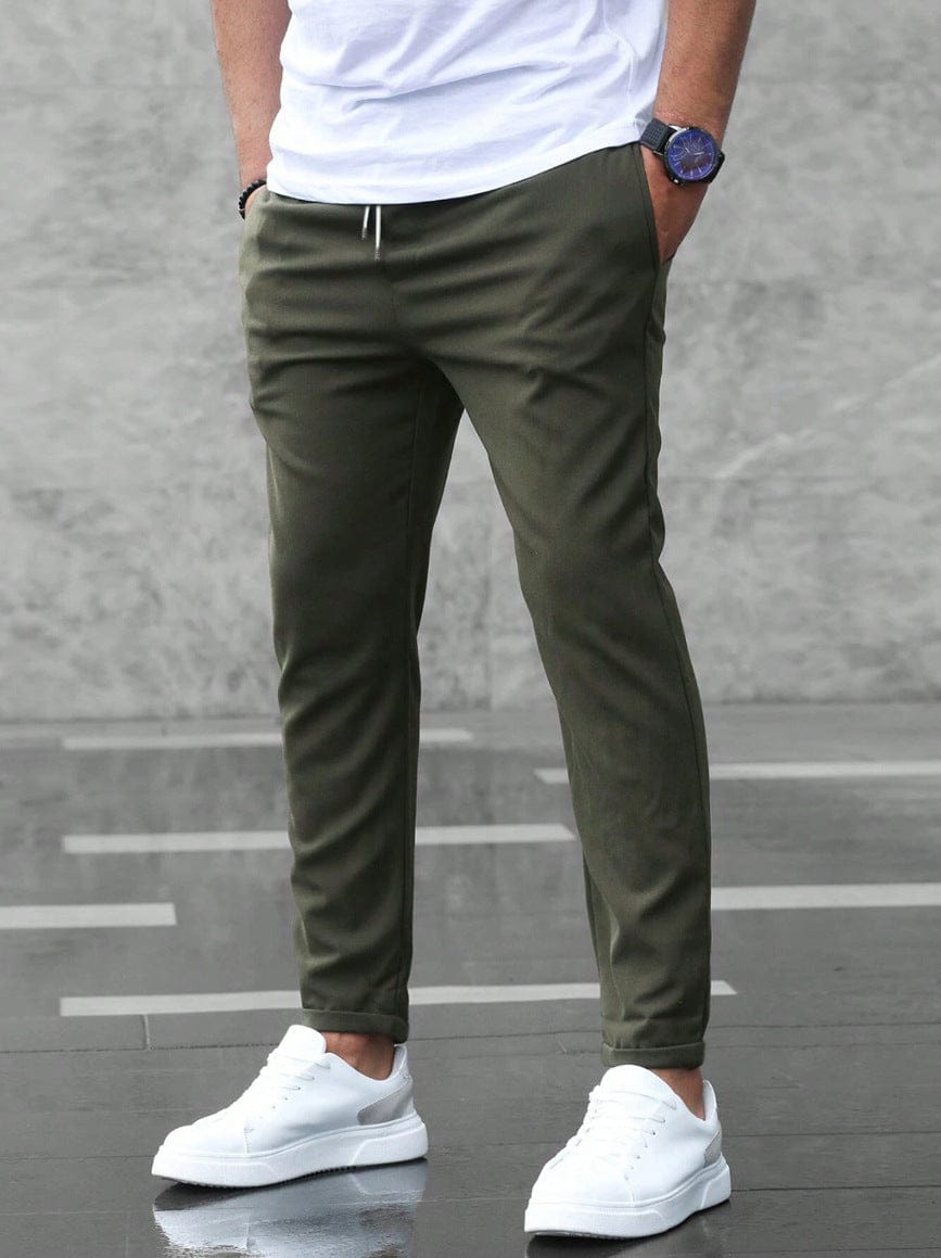 COTTON TWILL TROUSERS FOR MEN