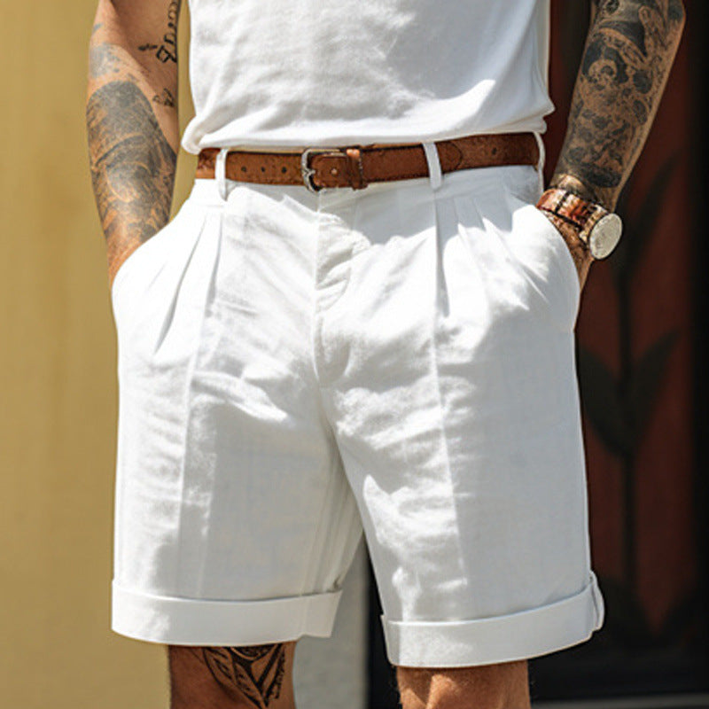 PLEATED SHORT TROUSERS FOR MEN
