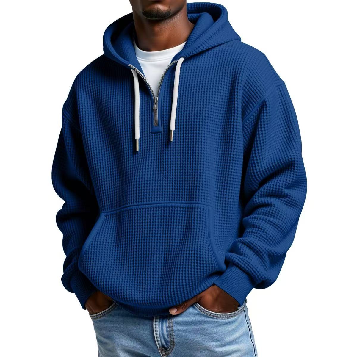 WAFFLE KNIT HOODIE FOR MEN